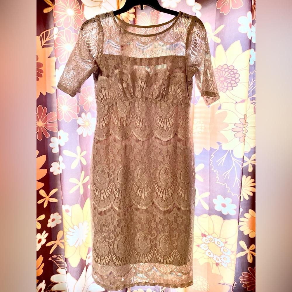 Gorgeous and elegant lace bridal-esque dress—perfect for shower or reception!